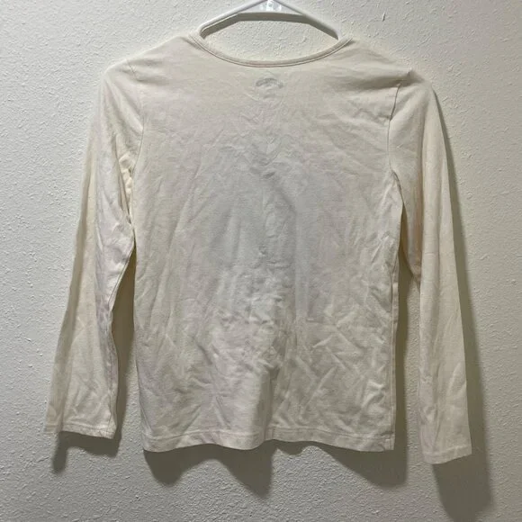 Girls Ivory Long-Sleeve Christmas Graphic Tee With Festive Holiday Tree - Picture 4 of 10